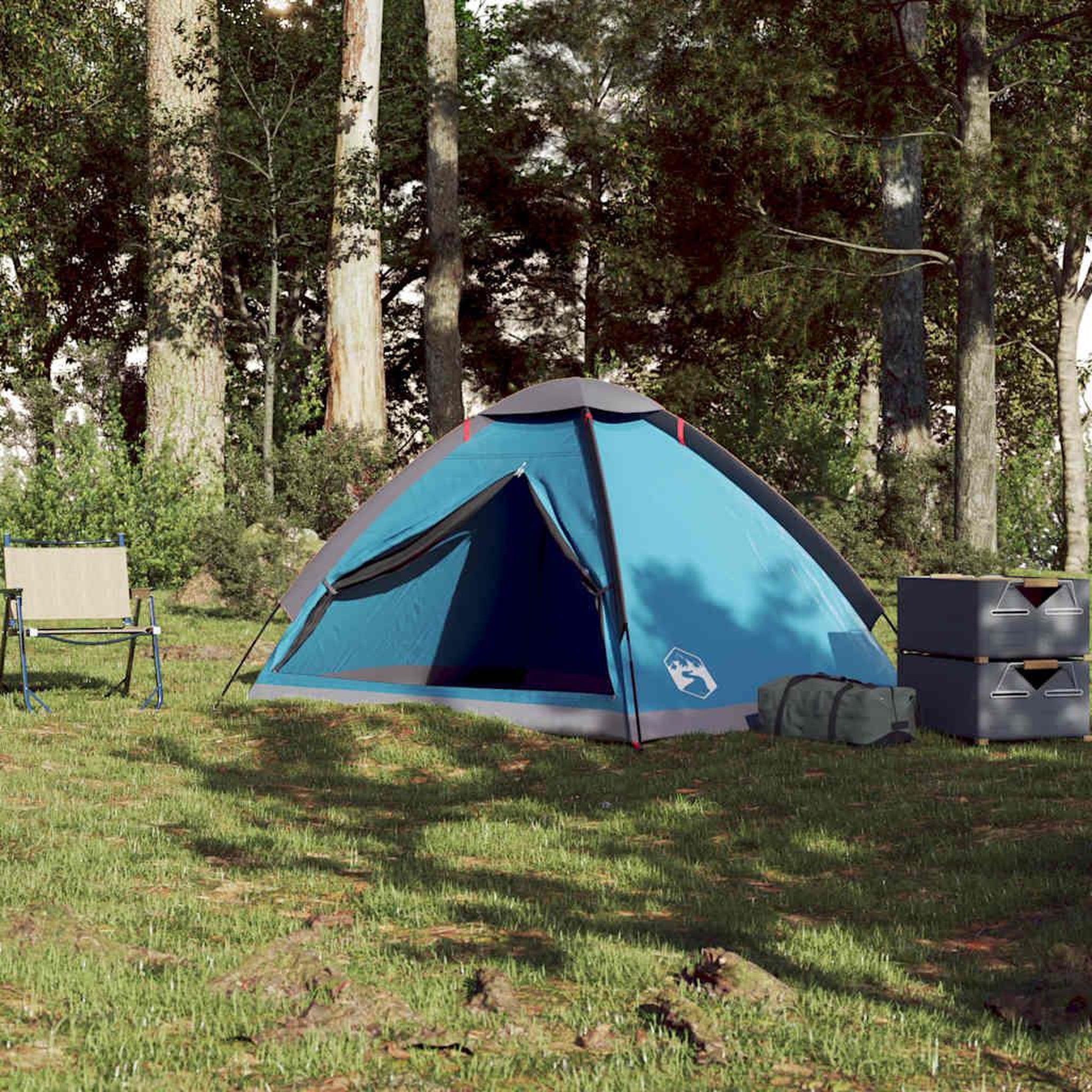 Voir la diapositive 3 : VIDAXL Tente de camping a dome 2 personnes bleu impermeable