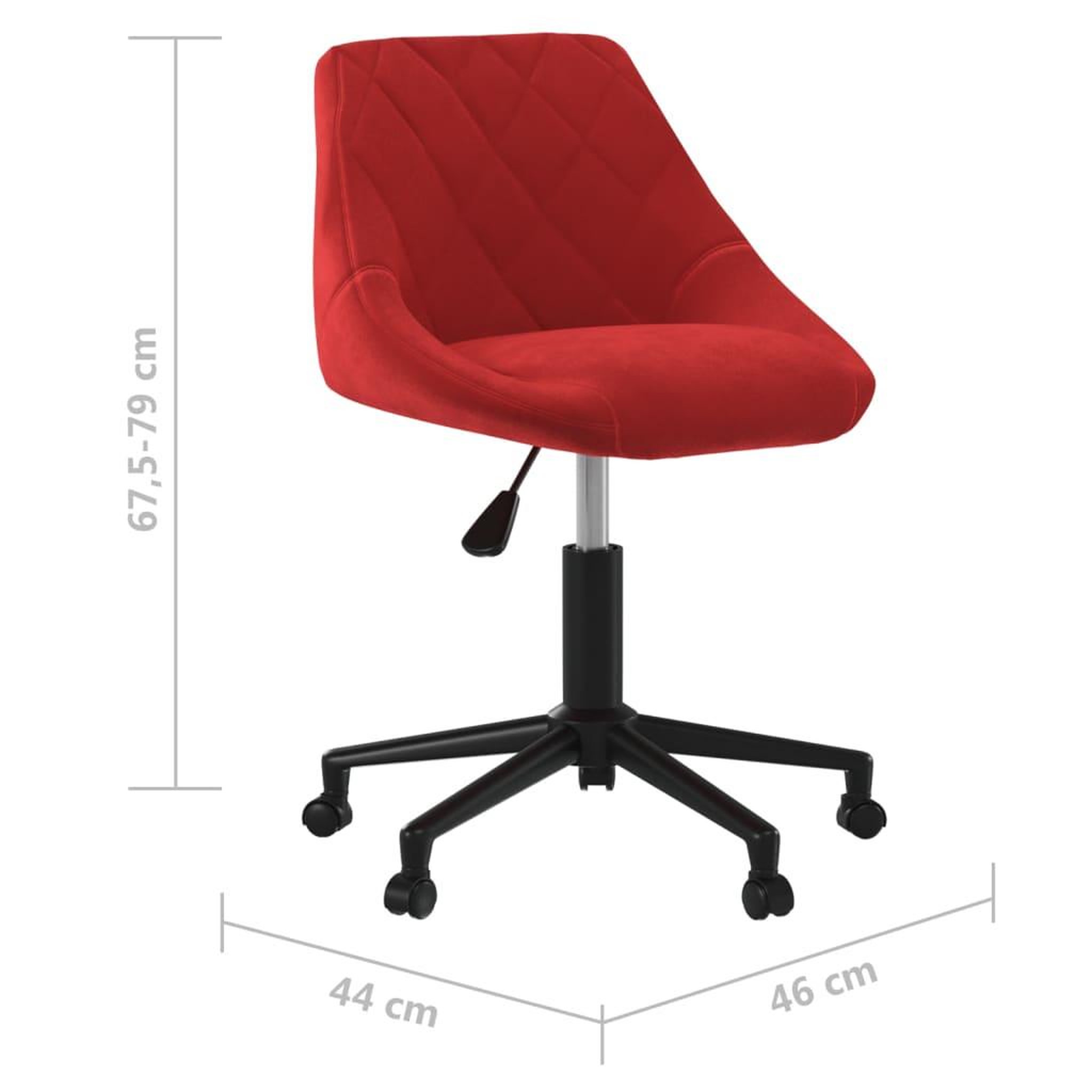 Voir la diapositive 6 : VIDAXL Chaise pivotante de salle a manger Rouge bordeaux Velours