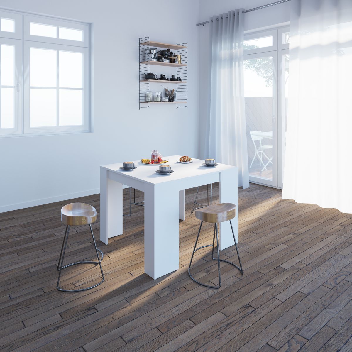 Table console extensible SOBRIO Blanc