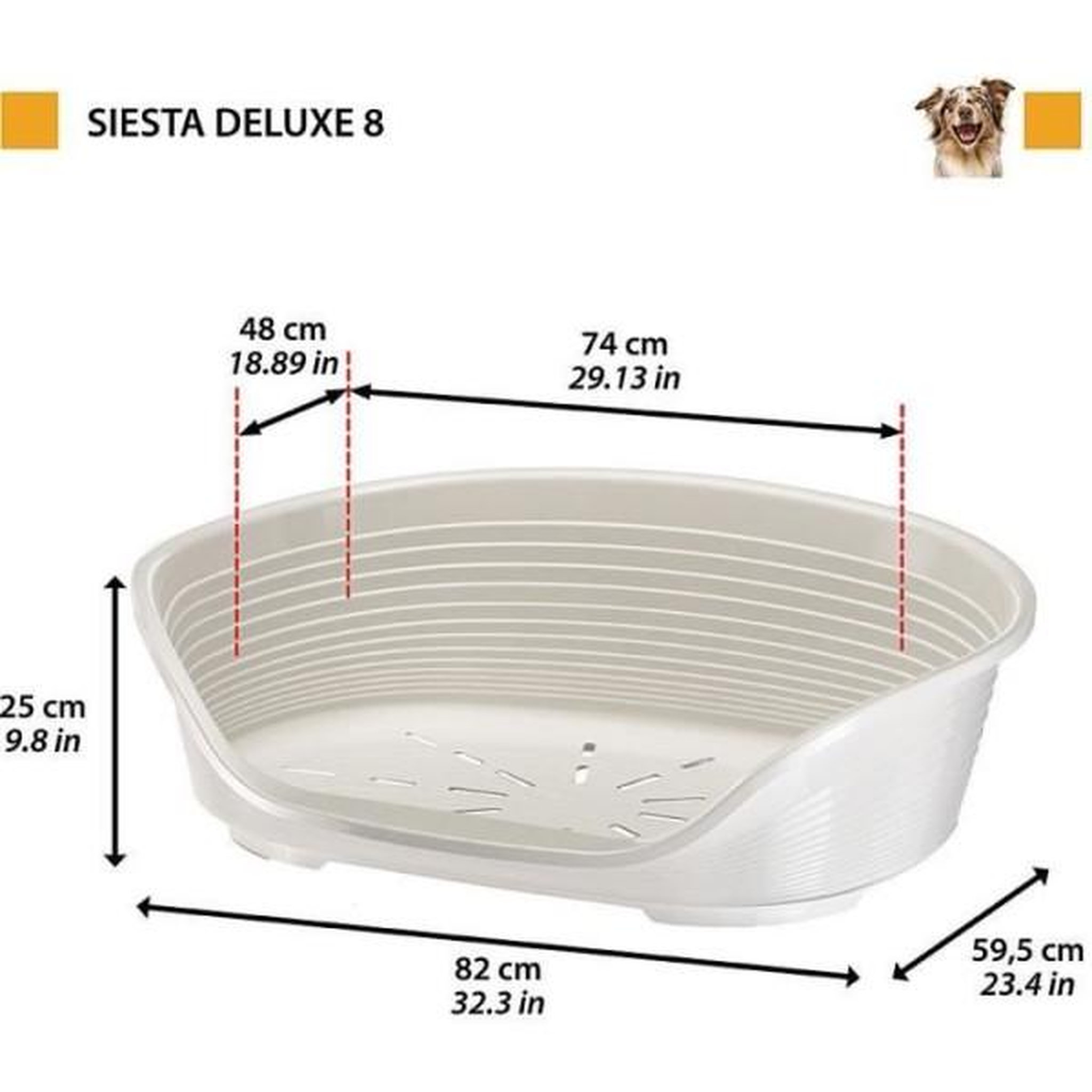 Voir la diapositive 2 : Ferplast Panier-Corbeille SIESTA DELUXE Taille 8 - 82*59,5*25 cm -Vert -FERPLAST