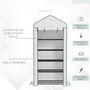 Voir la diapositive 6 : OUTSUNNY Serre de jardin balcon 5 niveaux porte acier PE blanc