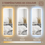 Voir la diapositive 6 : HOMCOM Miroir mural LED pleine longueur dim. 40L x 120H cm - miroir LED réglable tactile - verre trempé