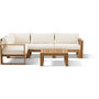 Voir la diapositive 3 : BOCARNEA Salon de jardin d'angle modulable - Bois d'acacia - 5 personnes - LEVATA - Beige