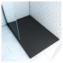 Voir la diapositive 2 : Aurlane Receveur pour douche à l'italienne extra plat aspect ardoise noire 80x120 cm - STONE 2