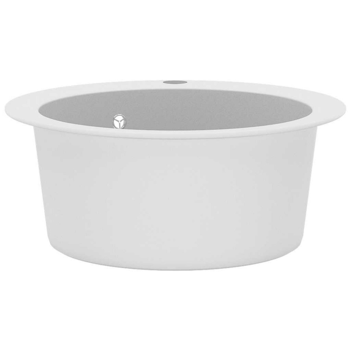 VIDAXL Evier de cuisine Granit Rond Blanc