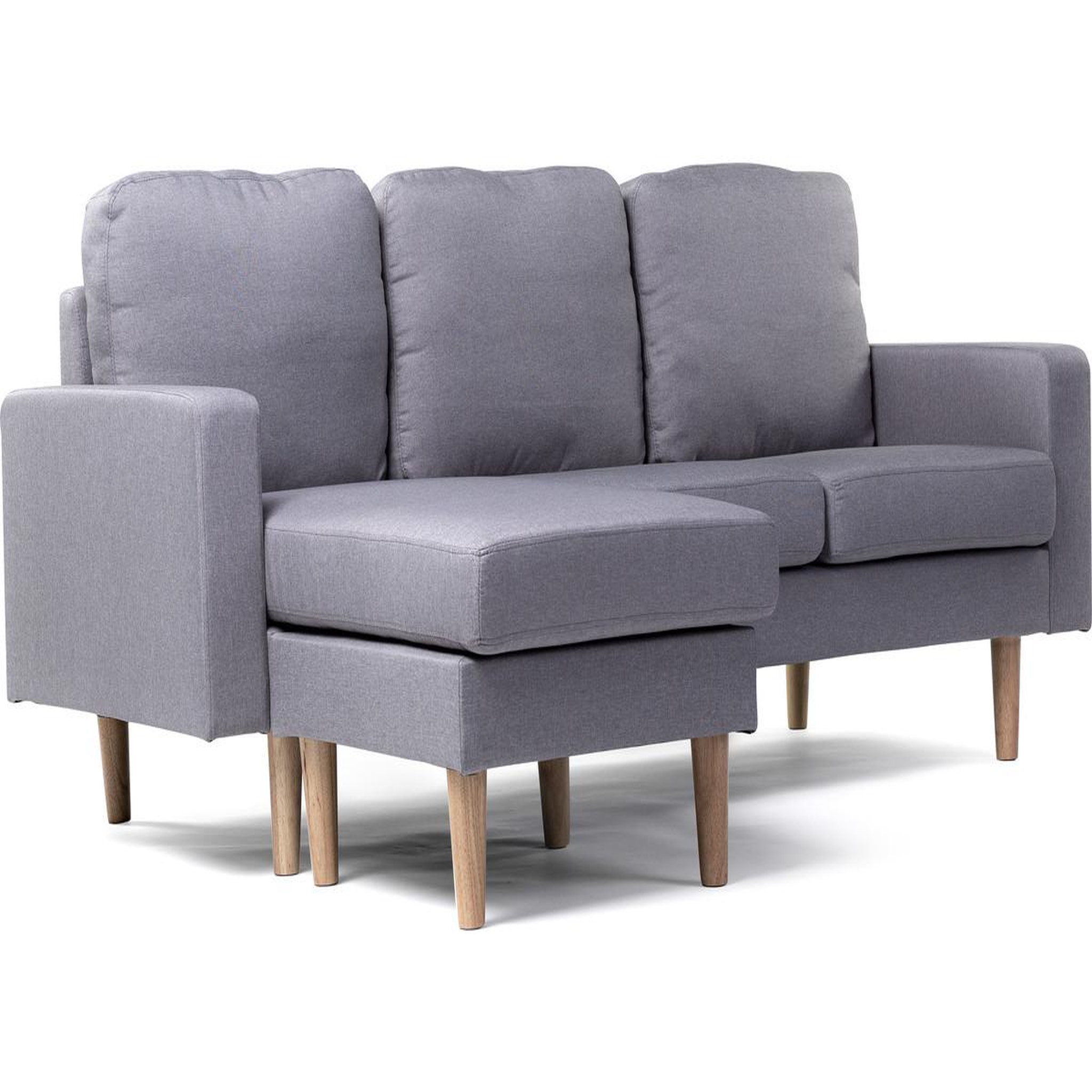 Voir la diapositive 1 : Habitat et Jardin Canapé d'angle réversible en tissu  gabby  -  3 places - gris clair
