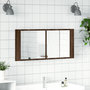 Voir la diapositive 3 : VIDAXL Armoire a miroir a LED de bain chene marron 100x12x45 cm