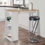 Voir la diapositive 4 : ID MARKET Table de bar BARTH 2 à 4 personnes bois blanc plateau façon hêtre