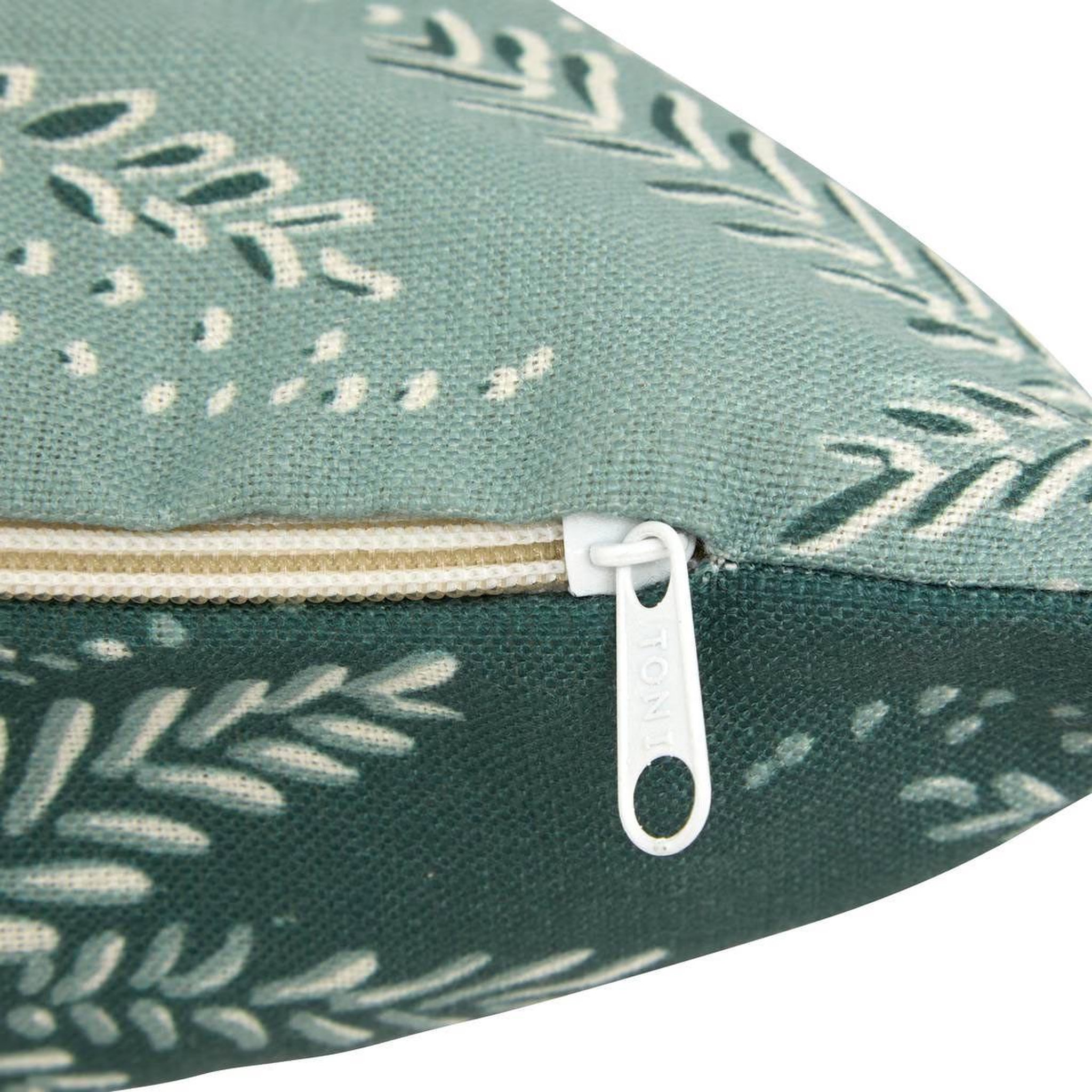 Voir la diapositive 2 : ATMOSPHERA Coussin d'extérieur réversible  the palm resort  55x55cm vert