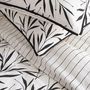 Voir la diapositive 2 : FUTURE HOME Parure de lit 2 personnes feuillage et rayures en coton