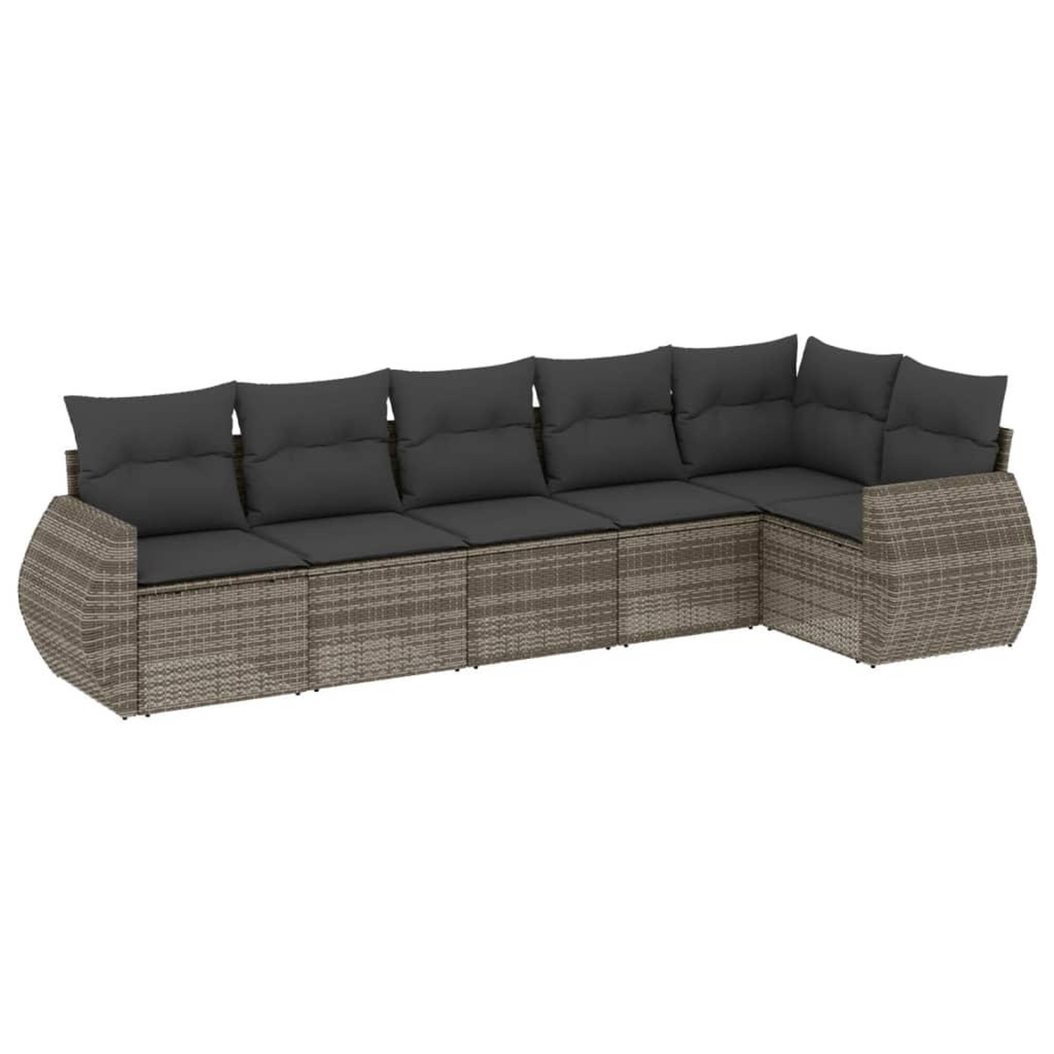 Voir la diapositive 2 : VIDAXL Salon de jardin 6 pcs avec coussins gris resine tressee