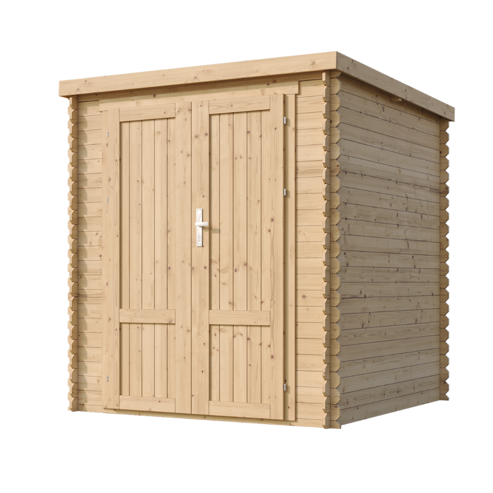 Voir la diapositive 3 : TIMBELA Abri De Jardin En Bois 3,53 m², Sol Imprégné, Portes À Panneaux M309F1+M309G