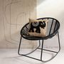 Voir la diapositive 4 : Paris Prix Coussin Déco Jute  Eléphant  45x45cm Beige & Noir