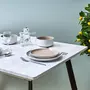 TOILINUX Table extensible imitation marbre pour 4 à 6 personnes - Gris et Noir