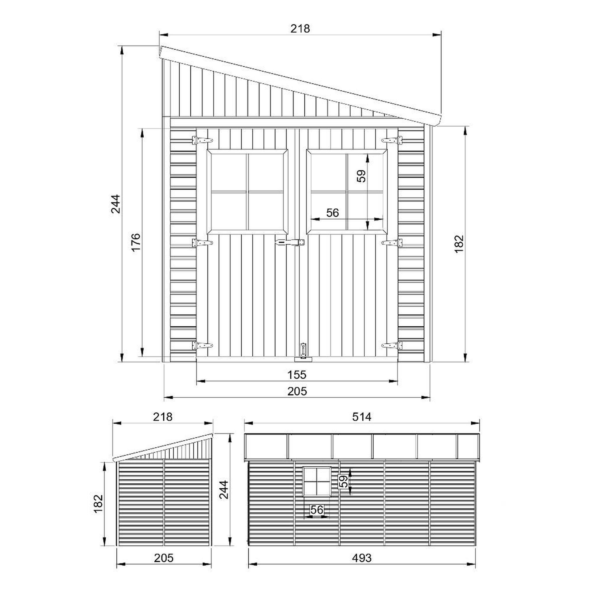 Voir la diapositive 6 : TIMBELA Abri de Jardin en Bois avec paroi latérale - 10 m2 M341A