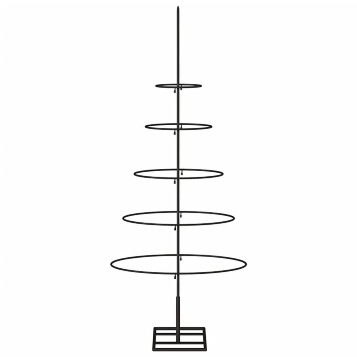 VIDAXL Arbre de Noël en metal pour decoration noir 90 cm
