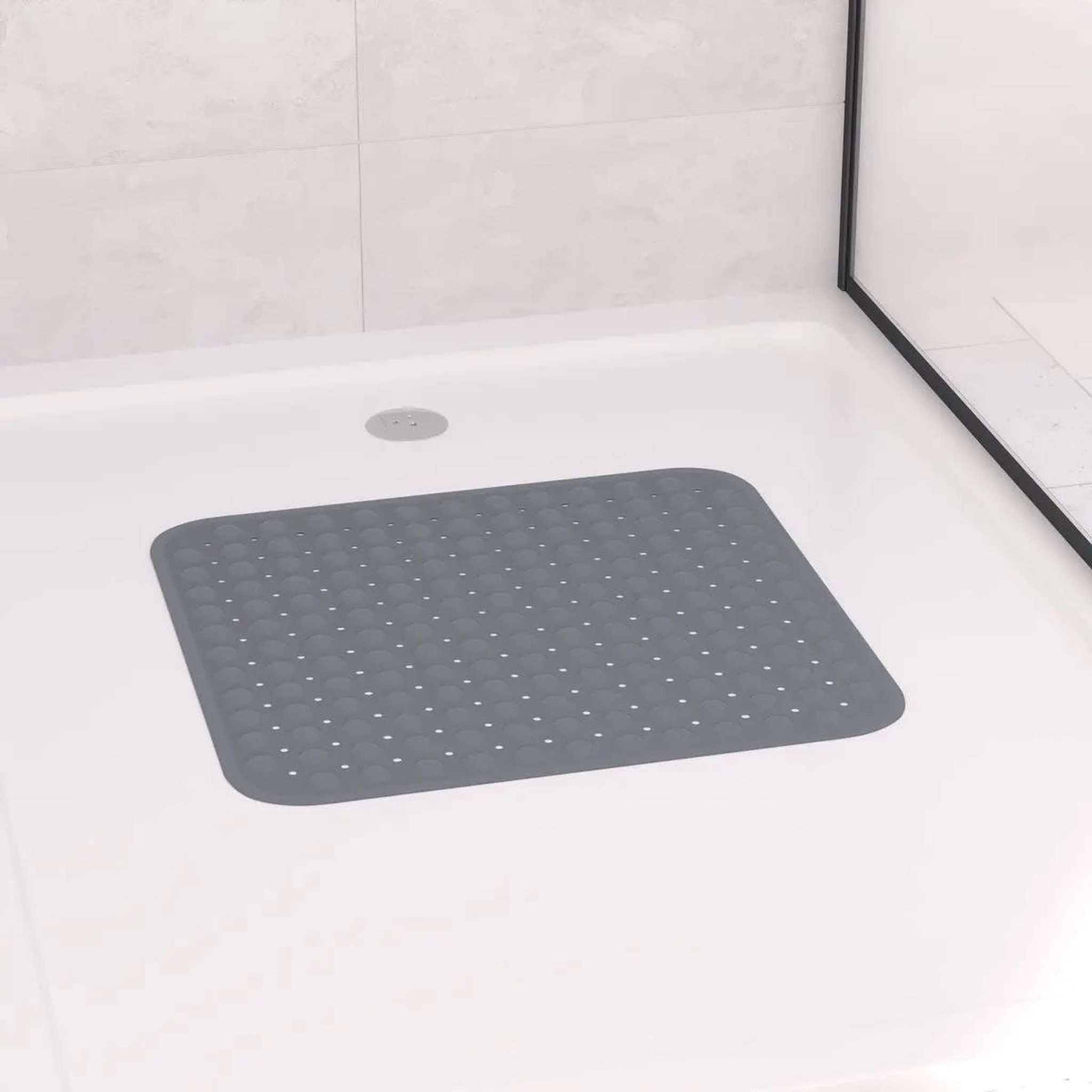 Voir la diapositive 4 : B BASIC & CO Fond de douche pvc  anti-dérapant  53x53cm gris