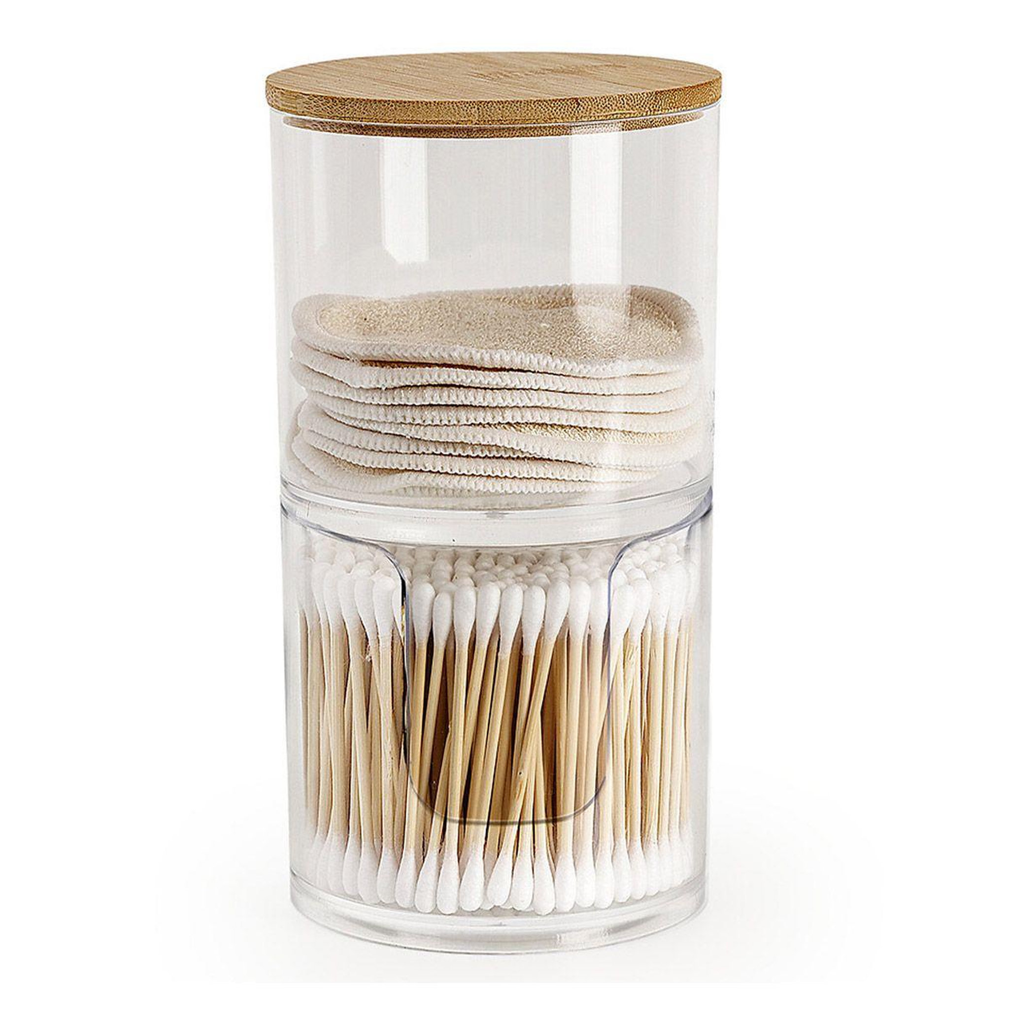 Voir la diapositive 5 : FIVE Double Distributeur Coton  Selena  18cm Transparent