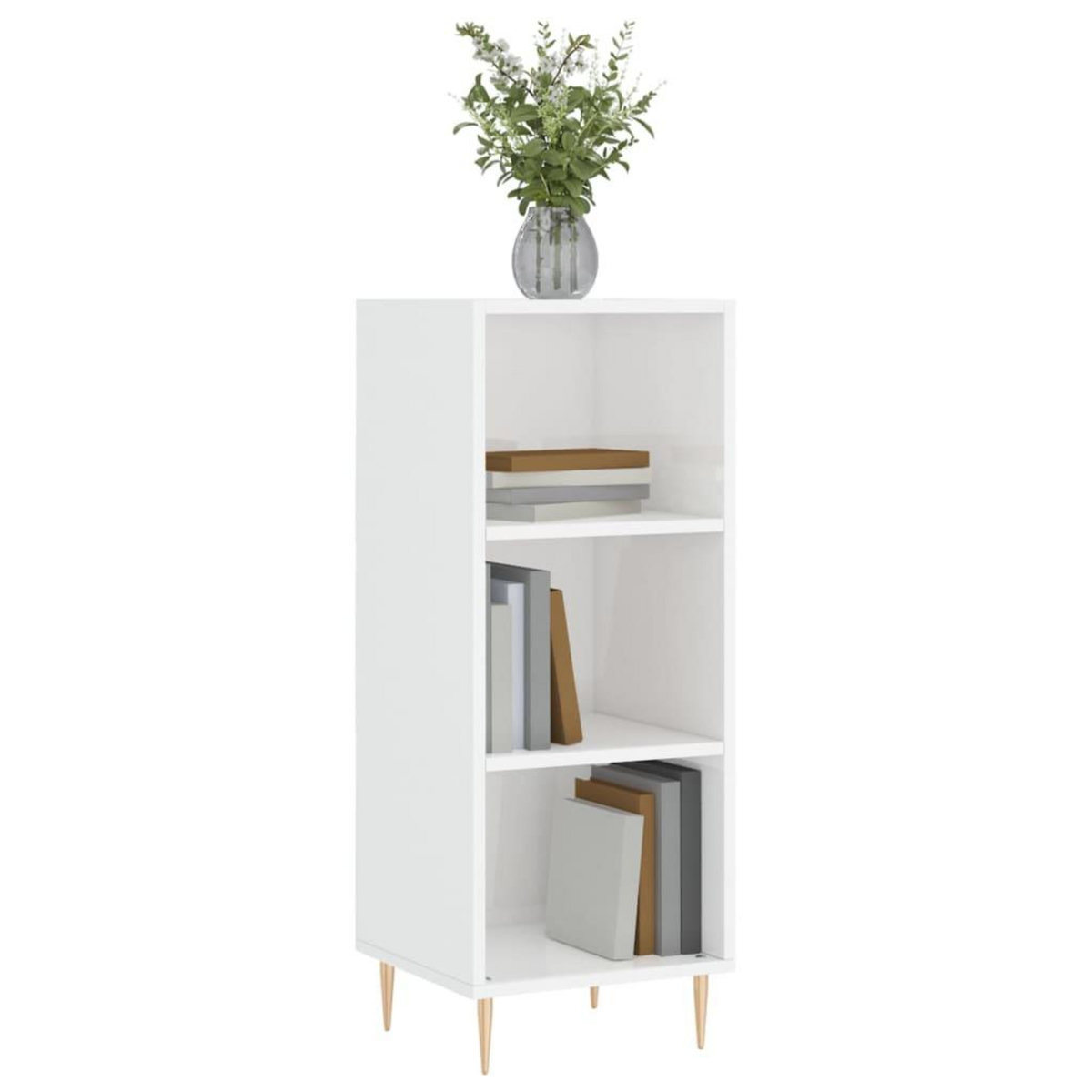 VIDAXL Buffet blanc brillant 34,5x32,5x90 cm bois d'ingenierie