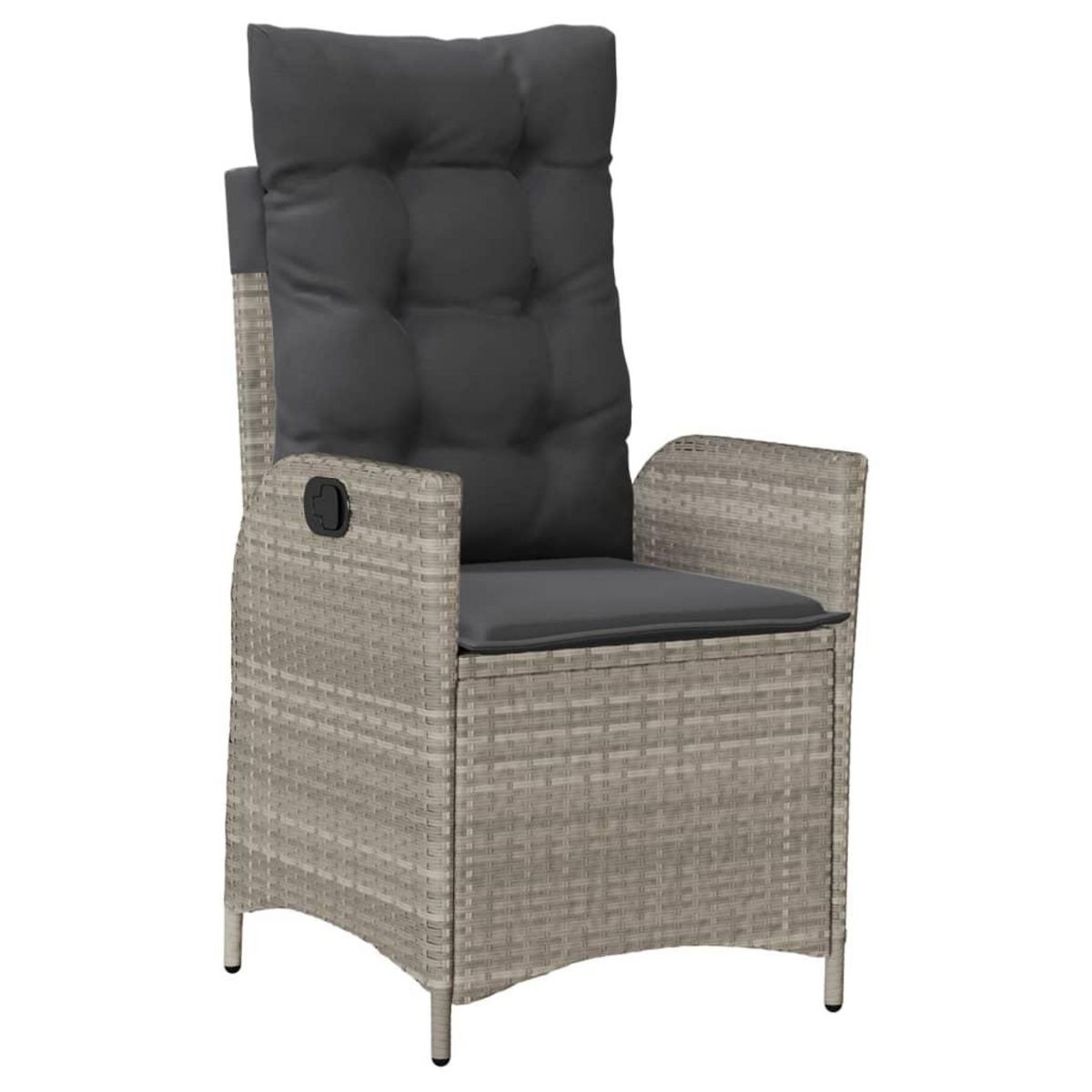 VIDAXL Ensemble a manger de jardin et coussins 7 pcs gris clair rotin