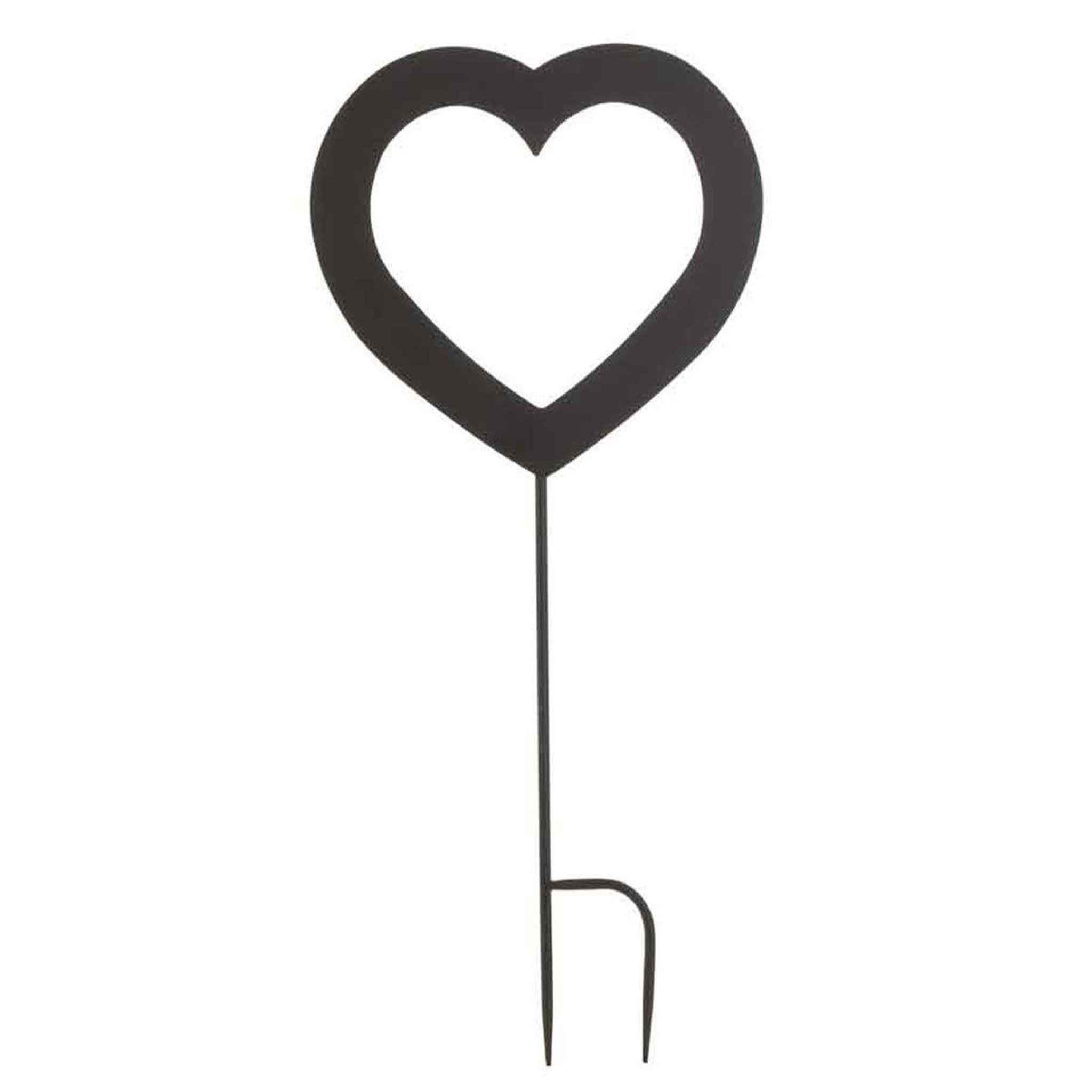 J-LINE Décoration de jardin  cœur  71cm noir