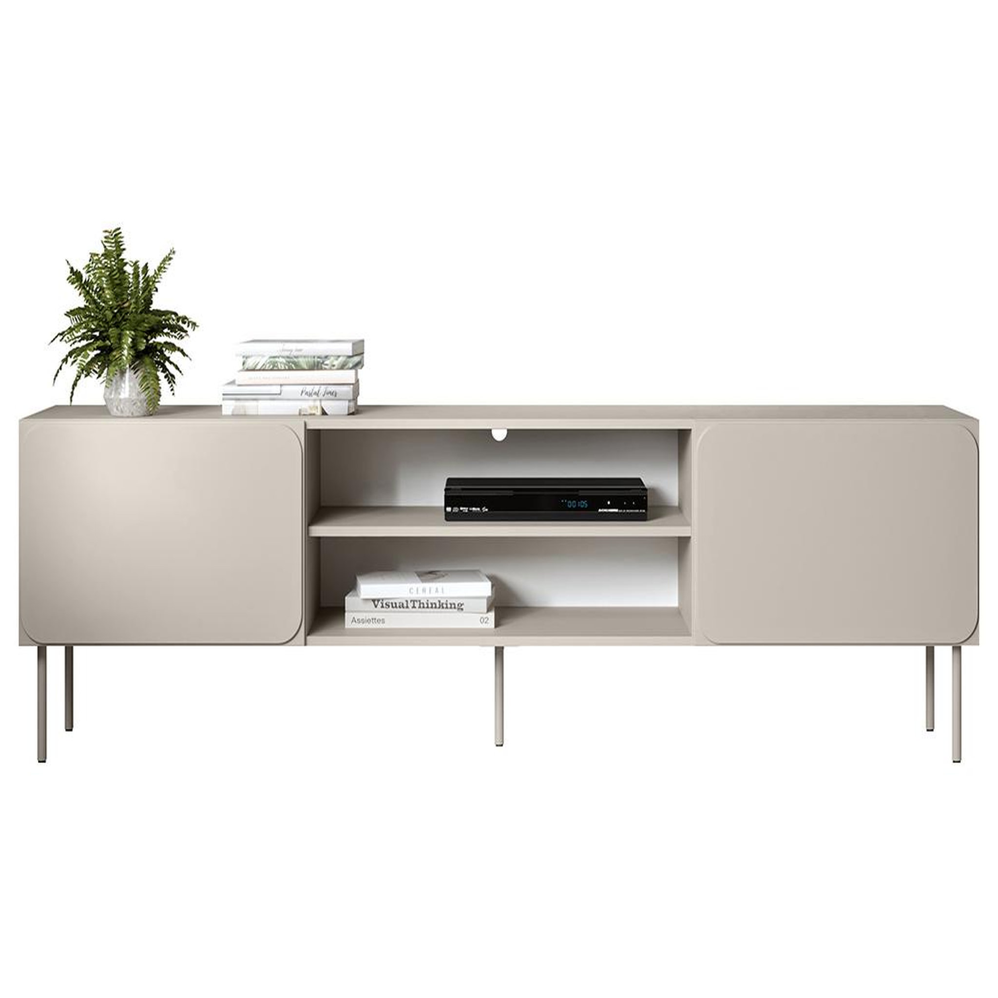 Voir la diapositive 4 : BEST MOBILIER Elvis - meuble tv 200 cm - 2 portes et 2 niches