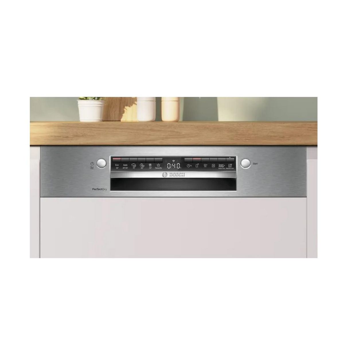 BOSCH Lave-vaisselle 60cm 14 couverts 40db intégrable avec bandeau inox - SMI6ZCS10E