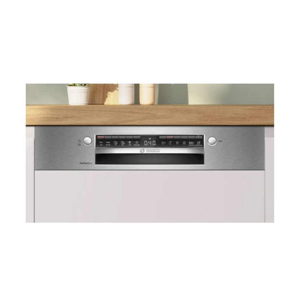 BOSCH Lave-vaisselle 60cm 14 couverts 40db intégrable avec bandeau inox - SMI6ZCS10E