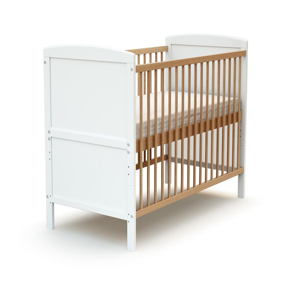 AT4 Lit bébé évolutif avec matelas ESSENTIEL 60 x 120 cm en bois