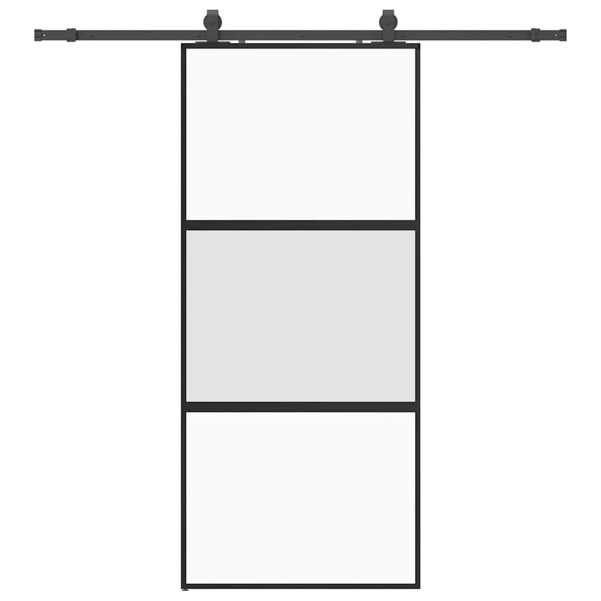 Voir la diapositive 2 : VIDAXL Porte coulissante avec kit de quincaillerie noir 90x205 cm