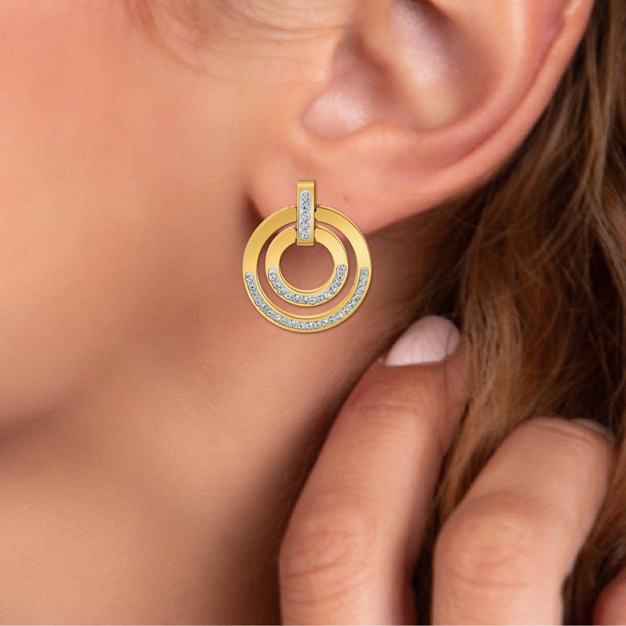 Voir la diapositive 2 : SC BOHEME Boucles d'oreilles SC Bohème ornées de Cristaux scintillants