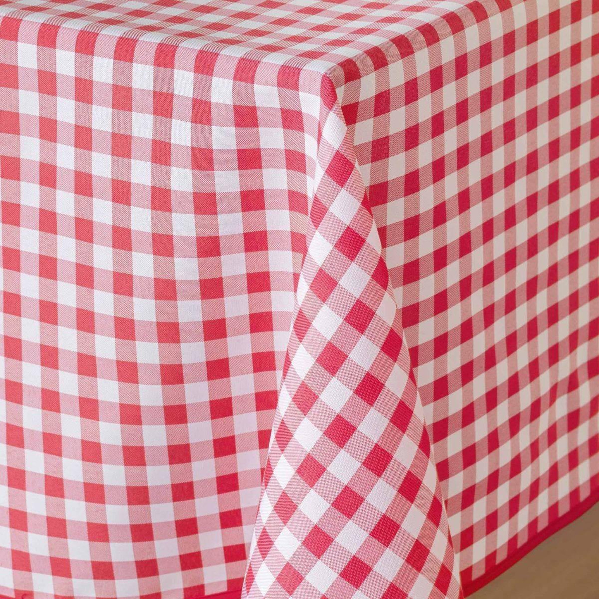 Voir la diapositive 2 : Douceur d'Intérieur Nappe antitache imprimé  vichy  150x240cm rouge