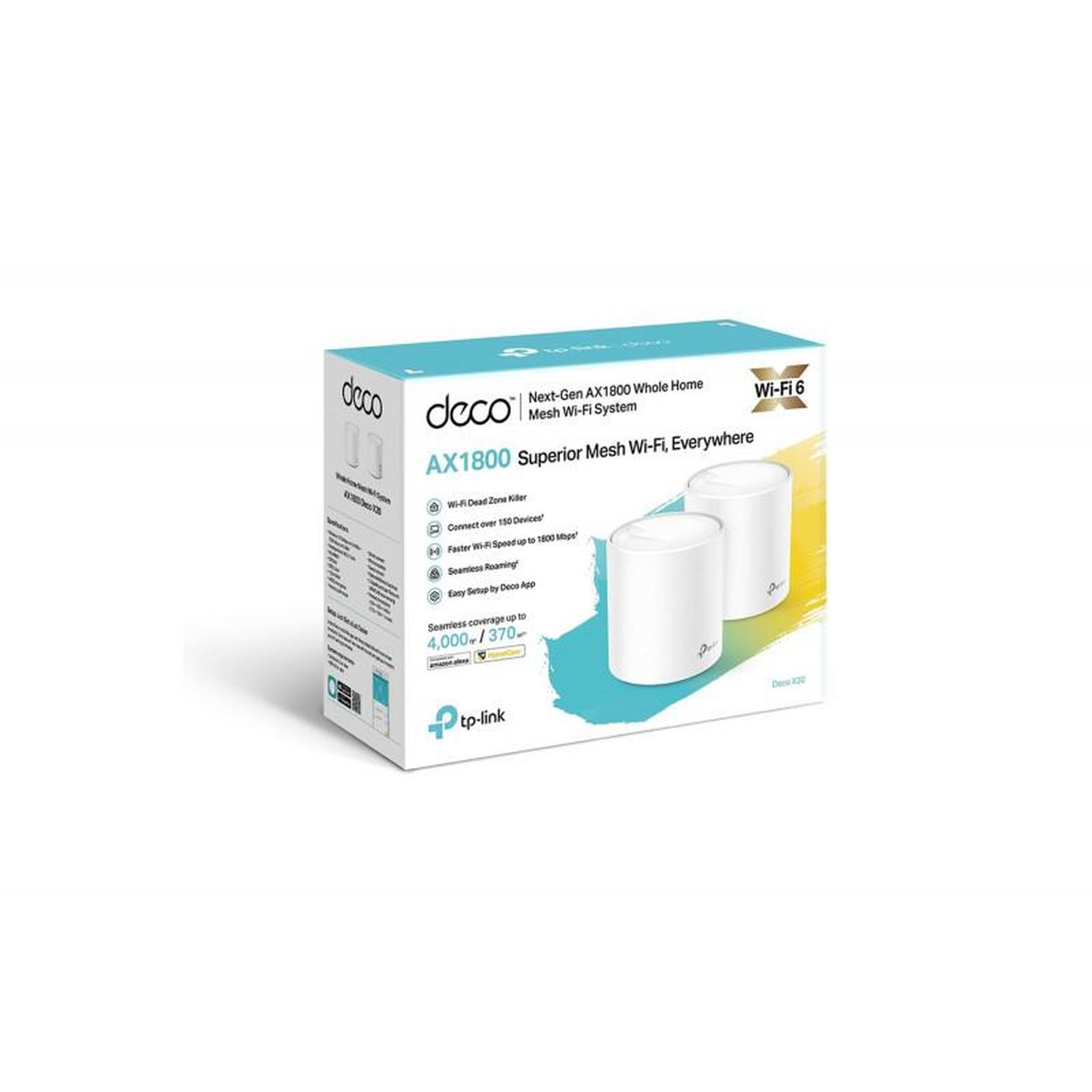 Voir la diapositive 2 : TP-LINK Système Wifi Mesh AX1800 TP LINK Deco X20 Blanc