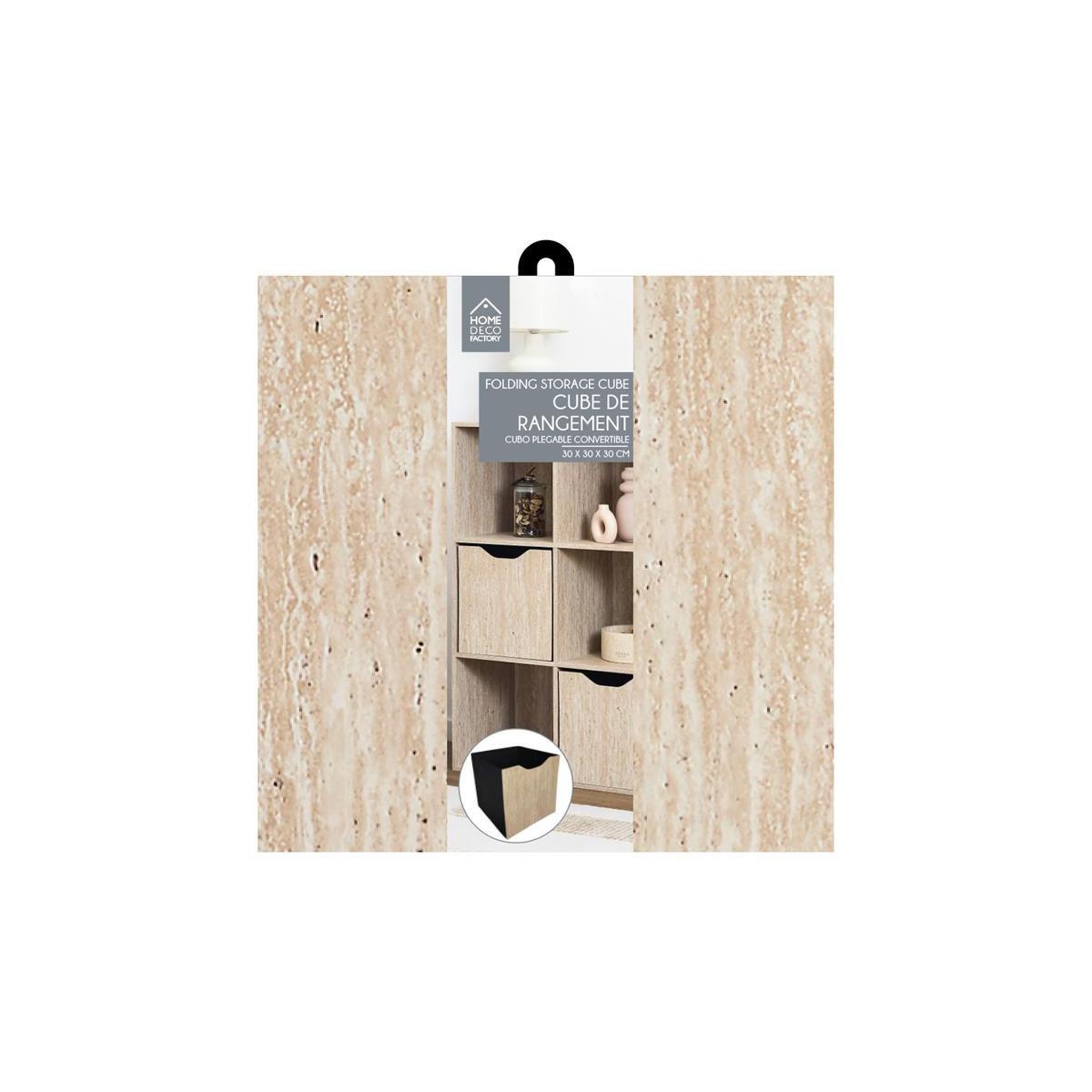 Voir la diapositive 6 : The Home Deco Factory Boîte de rangement effet travertin  pietra  30cm beige