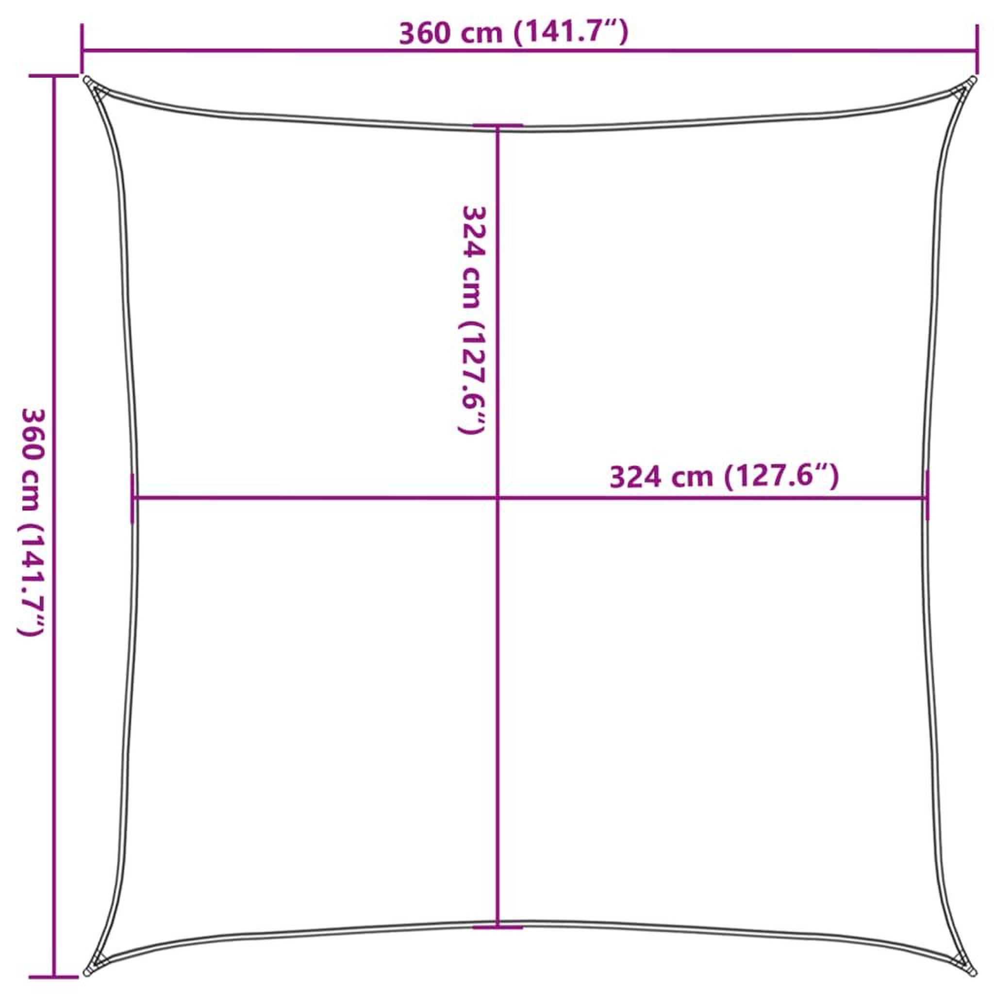 Voir la diapositive 6 : VIDAXL Voile d'ombrage 160 g/m^2 Vert fonce 3,6x3,6 m PEHD