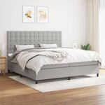 VIDAXL Sommier a lattes de lit avec matelas Gris clair 200x200cm Tissu