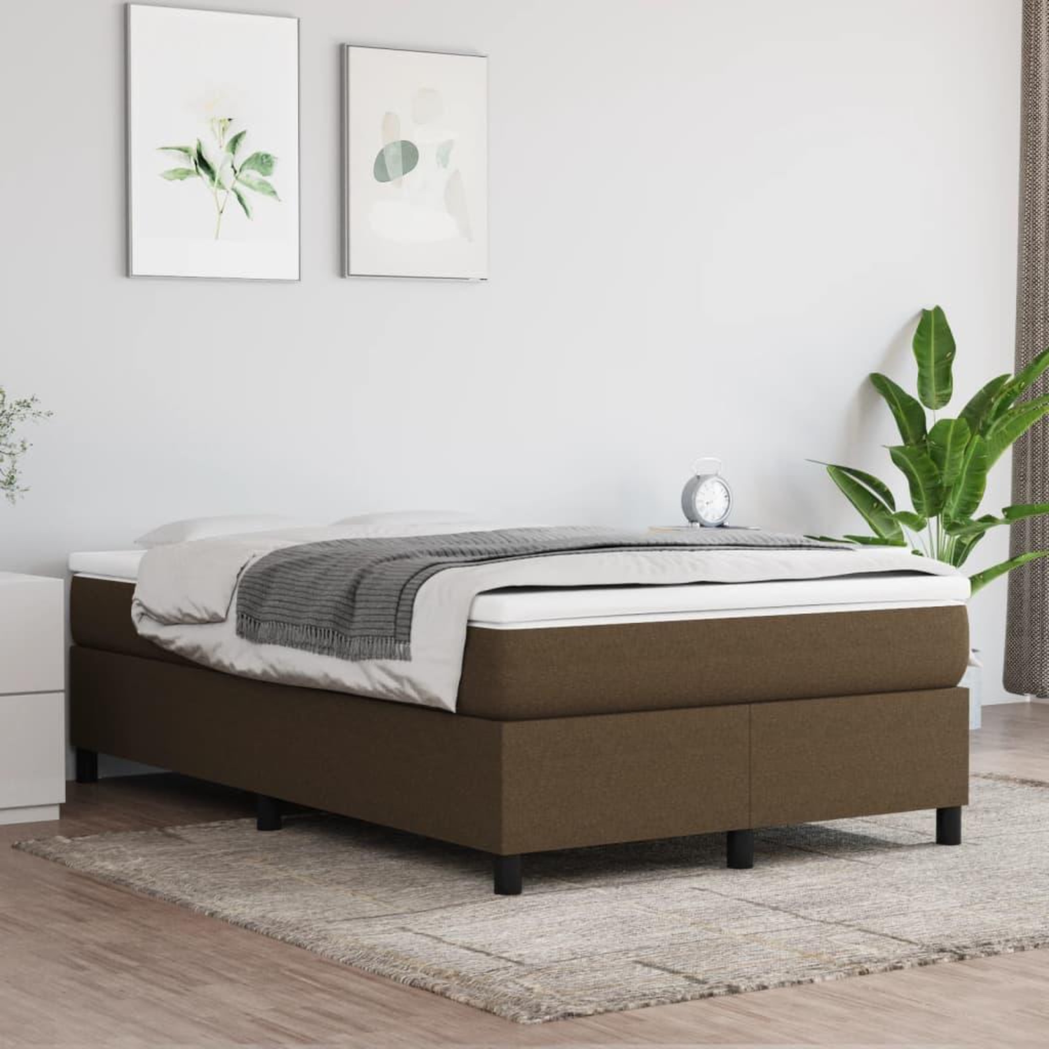 VIDAXL Cadre de lit sans matelas marron fonce 120x200 cm tissu
