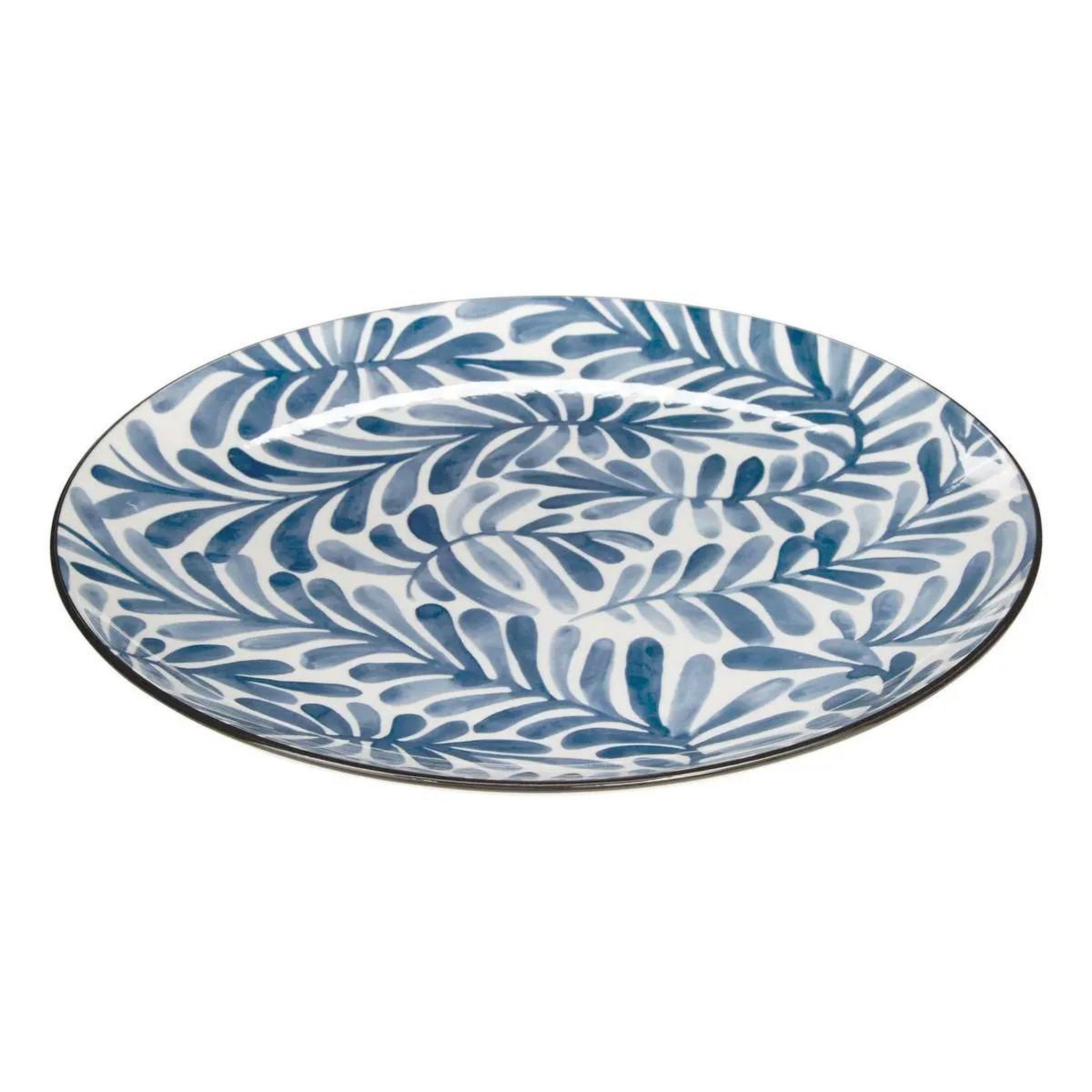 Voir la diapositive 2 : SECRET DE GOURMET Lot de 6 assiettes plates  umami feuille  26cm bleu