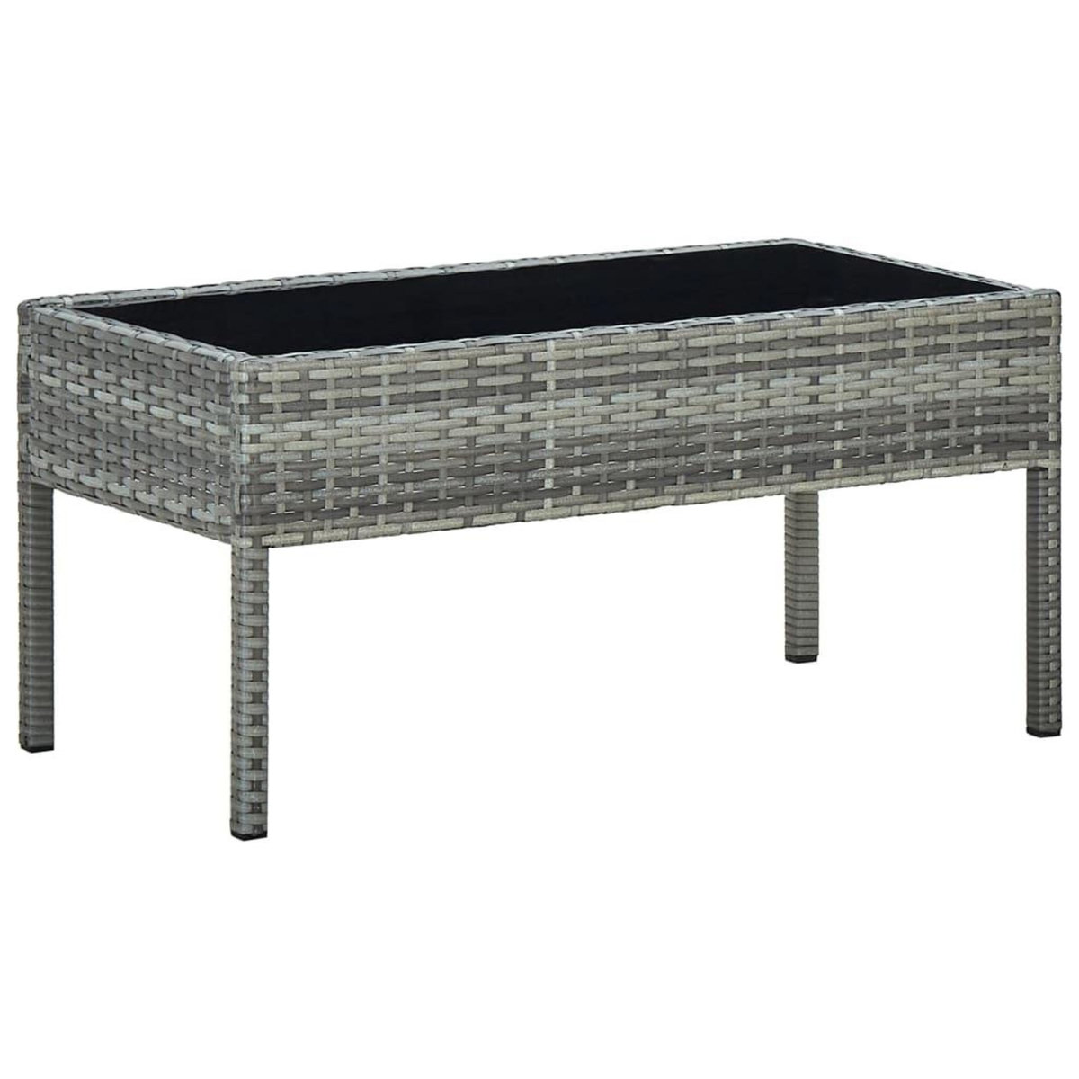 VIDAXL Table de jardin Gris 75x40x37 cm Resine tressee