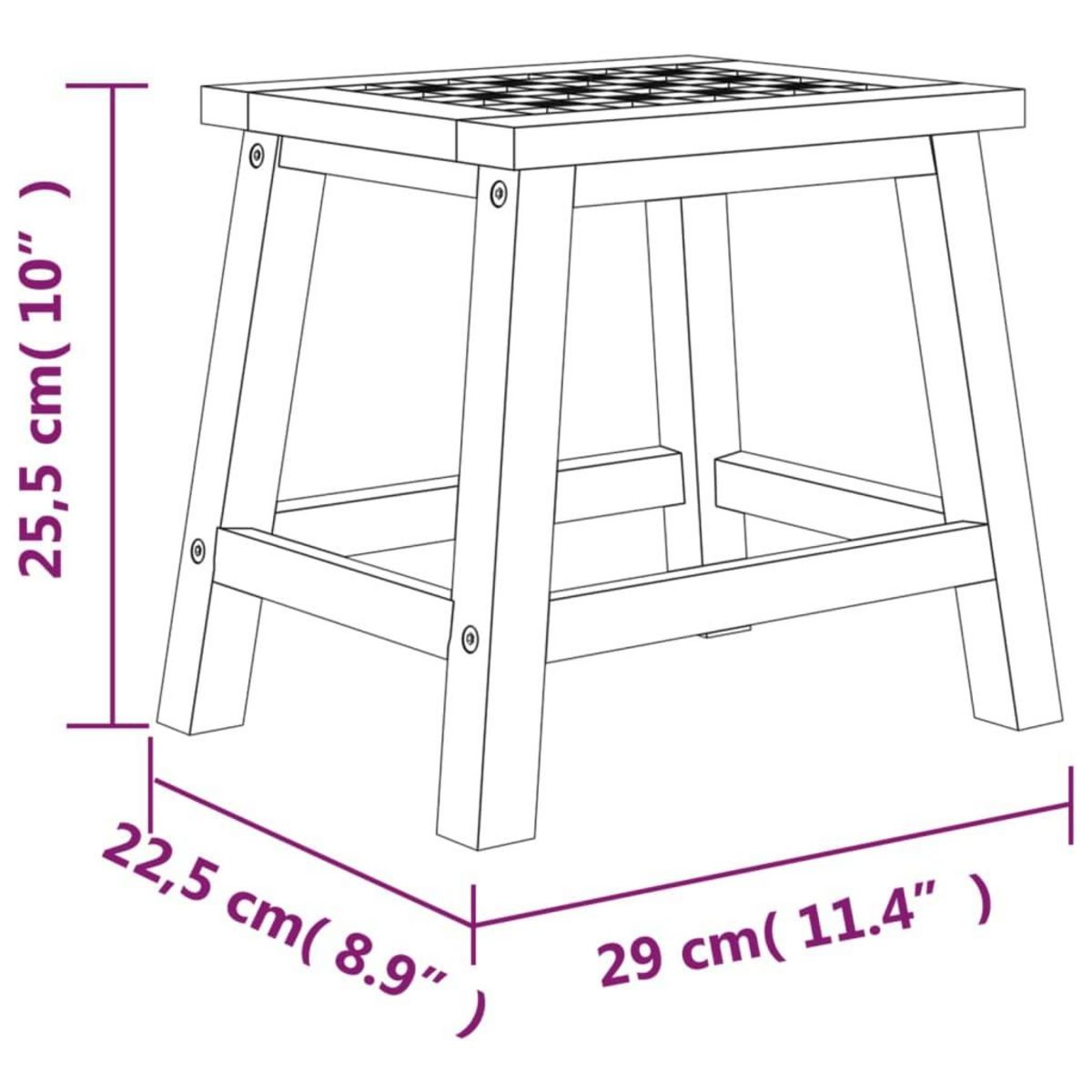 VIDAXL Tabouret 29x22,5x25,5 cm Bois massif de noyer
