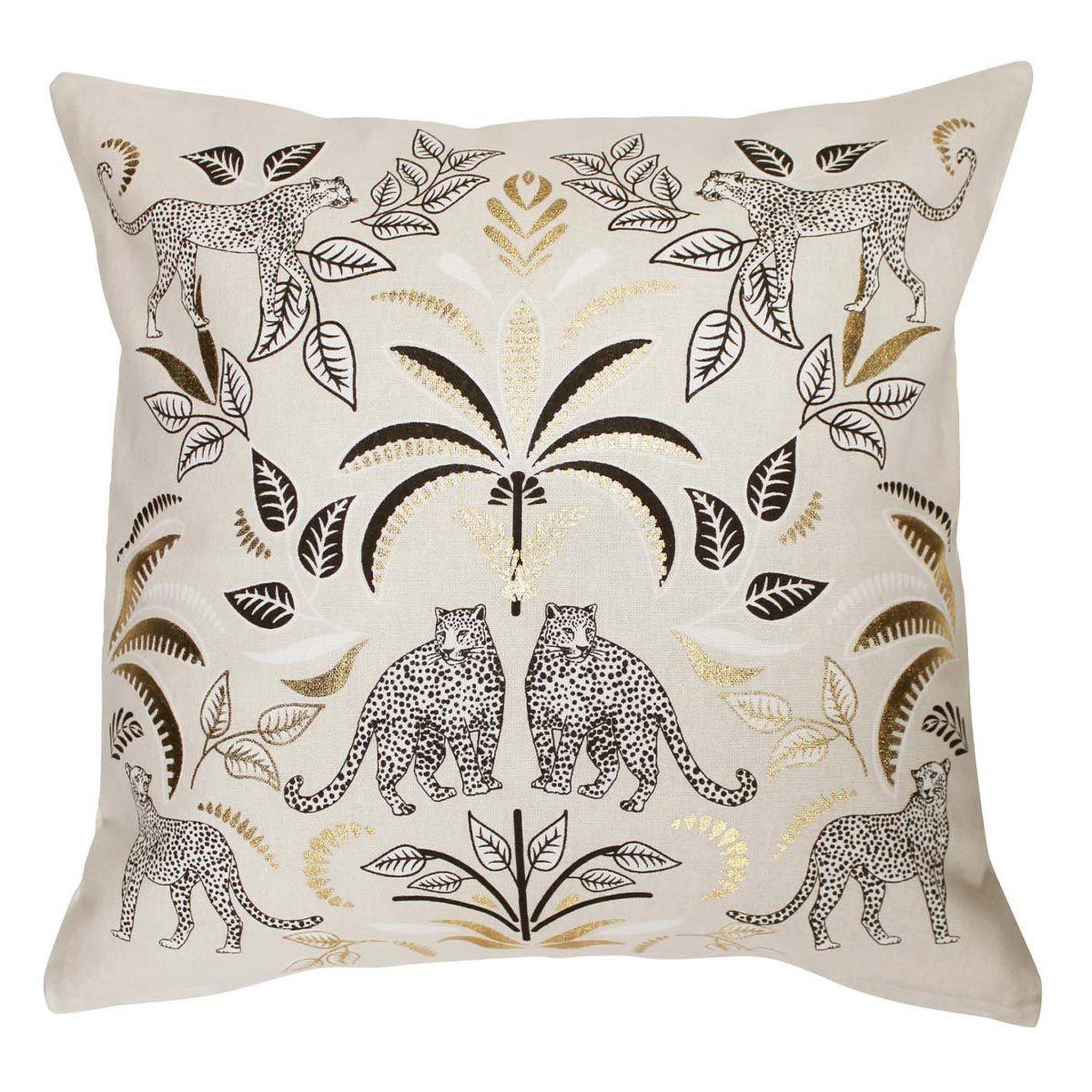 Douceur d'Intérieur Housse de coussin imprimé  malaga  40x40cm naturel