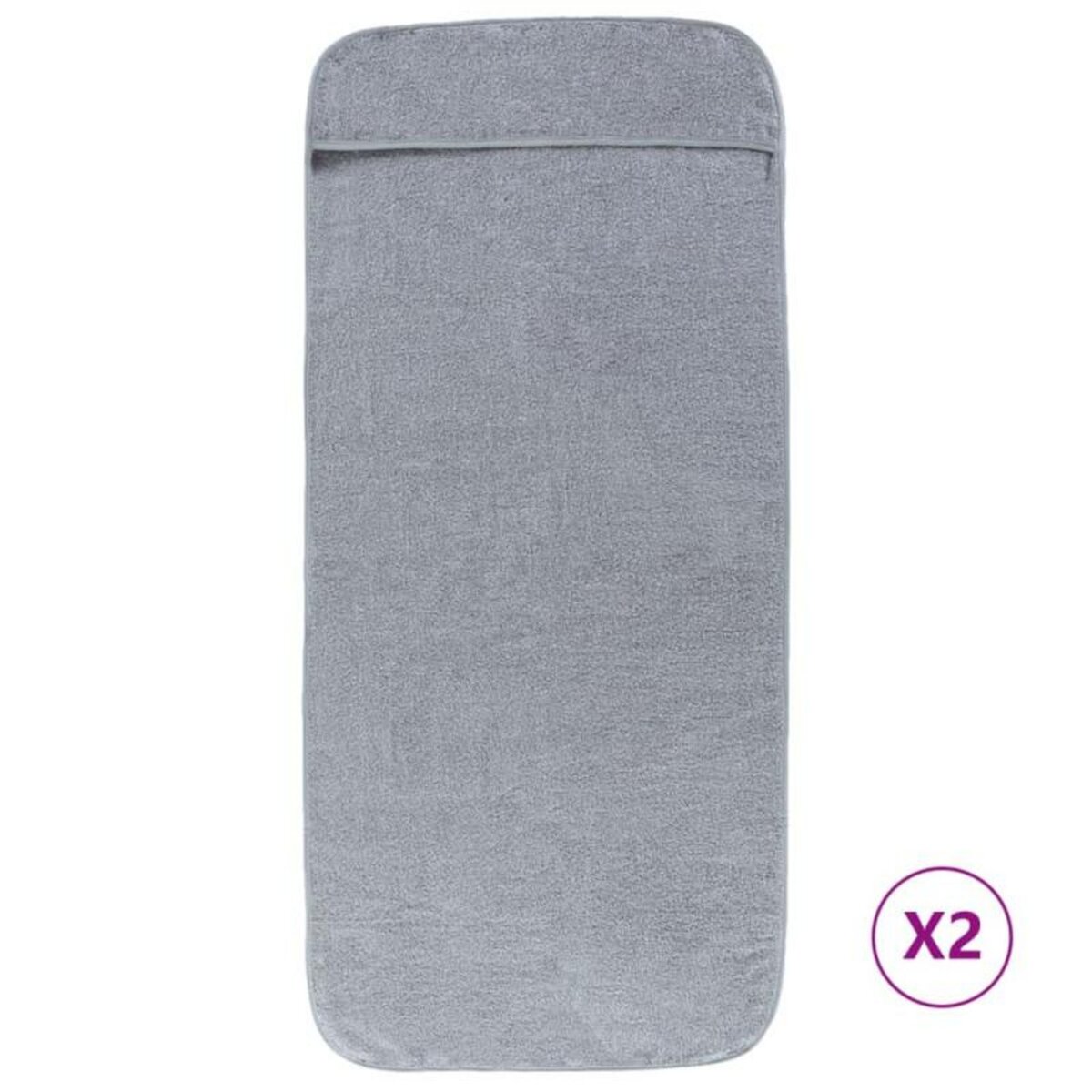 VIDAXL Serviettes de plage 2 pcs gris 60x135 cm tissu 400 GSM