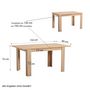 Voir la diapositive 2 : HomeStyle4U Table à Manger Extensible en Chêne Naturel 120x80 cm pour 6 Personnes
