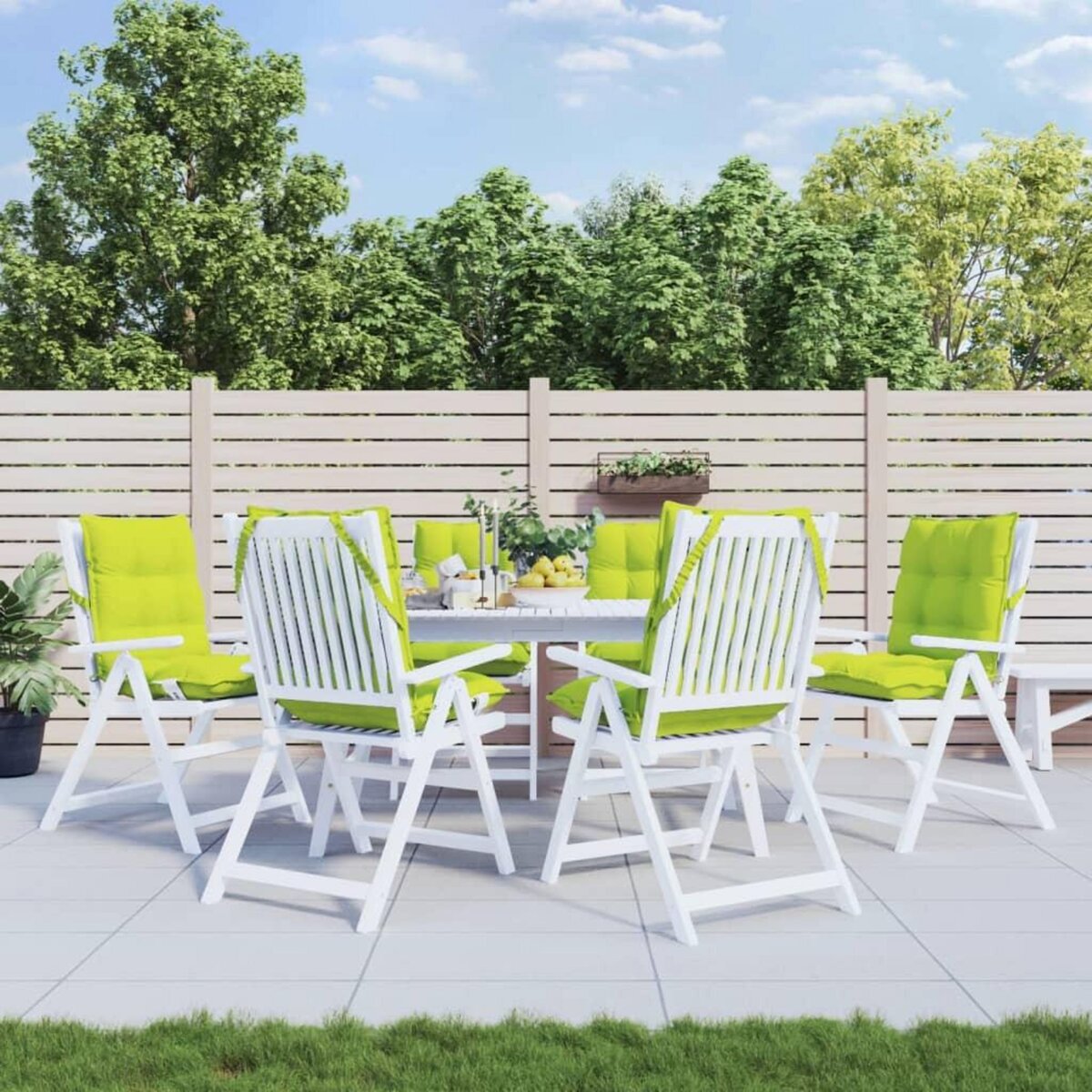 VIDAXL Coussins de chaise a dossier bas lot de 6 vert vif