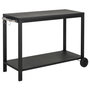 Voir la diapositive 1 : HOMCOM Desserte de jardin - desserte pour plancha - chariot de service à roulettes multi-rangements acier noir