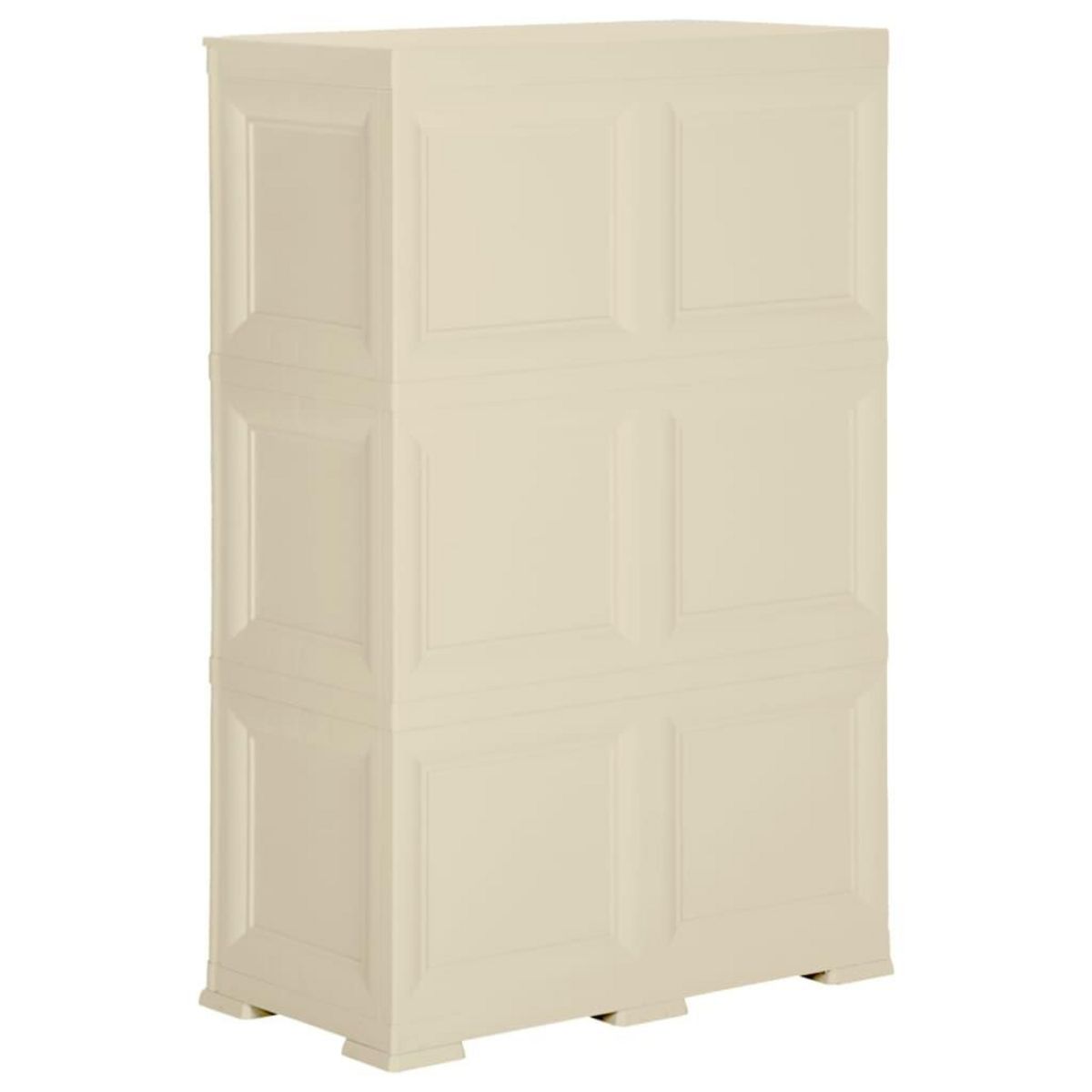 VIDAXL Armoire plastique 79x43x125 cm design de bois blanc angora