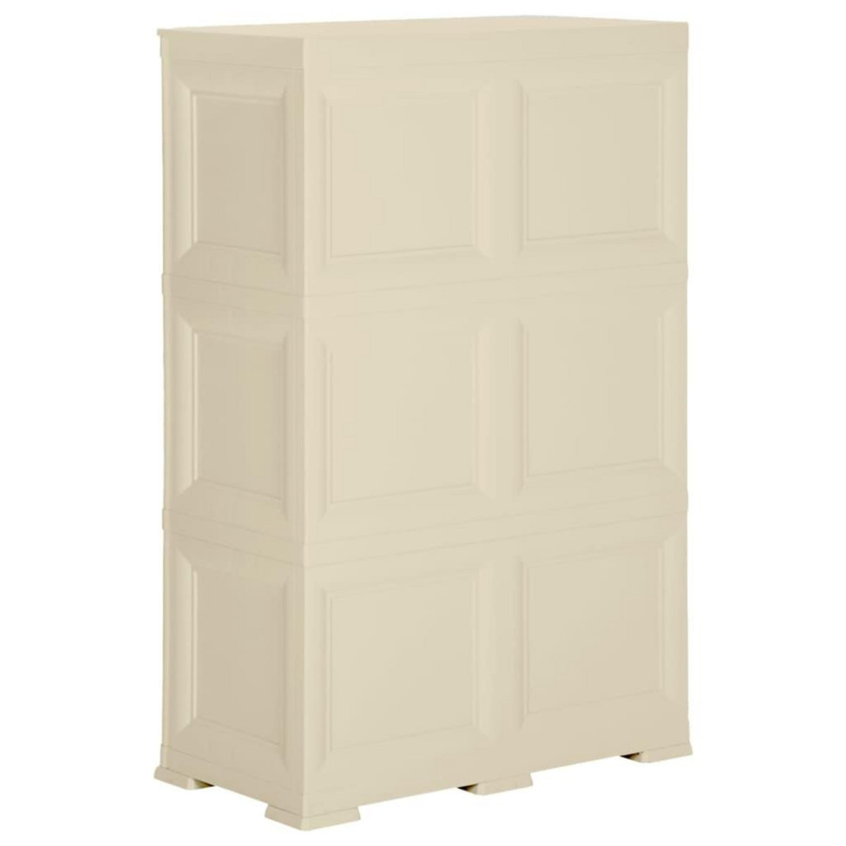 VIDAXL Armoire plastique 79x43x125 cm design de bois blanc angora