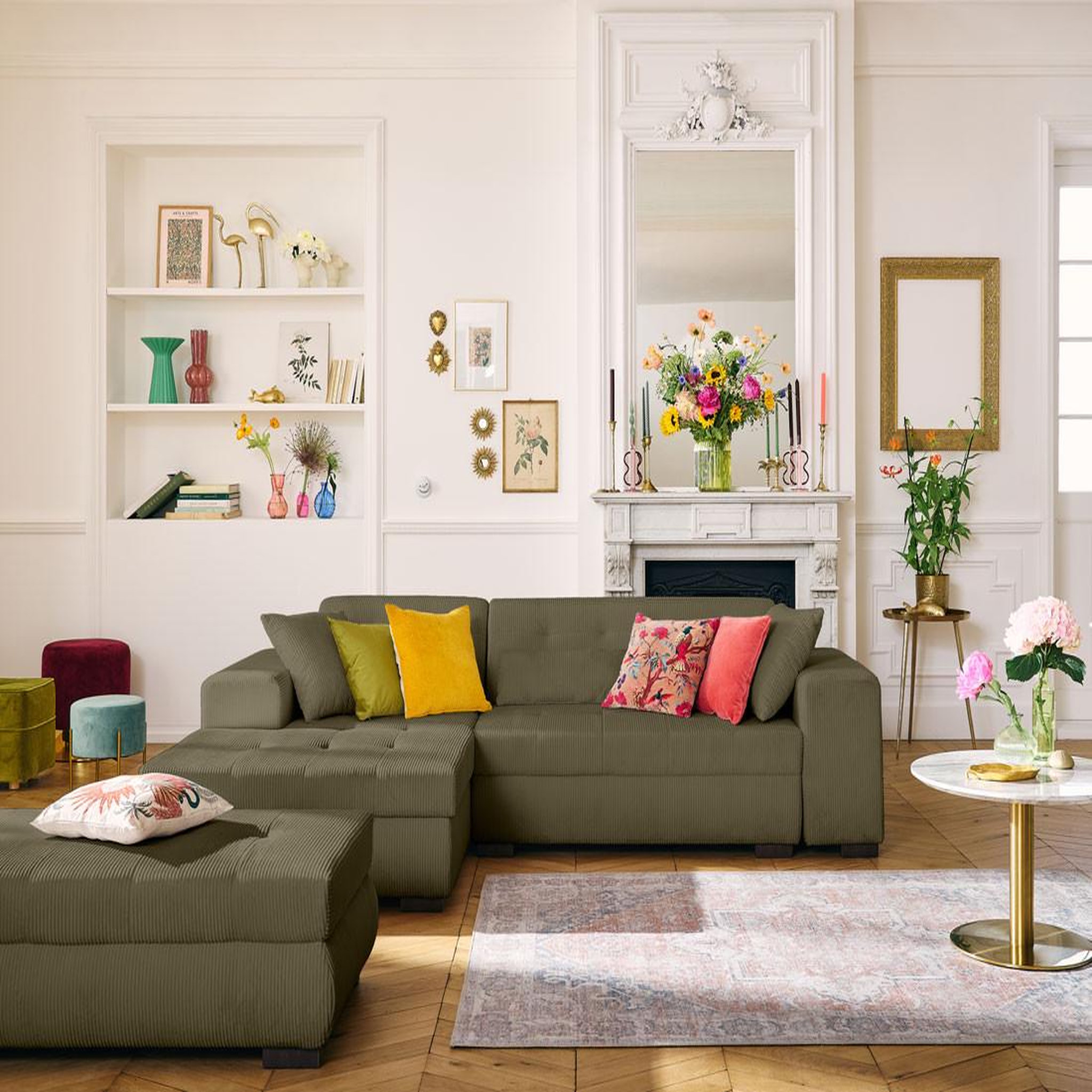 Voir la diapositive 3 : LISA DESIGN Vermont - pouf d'appoint - en velours côtelé