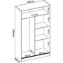 Voir la diapositive 6 : MARKET24 Armoire de chambre - Blanc - 2 portes coulissantes - 120 x 50 x 204 cm