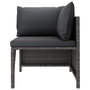 Voir la diapositive 2 : VIDAXL Canape d'angle sectionnel avec coussins Gris Resine tressee